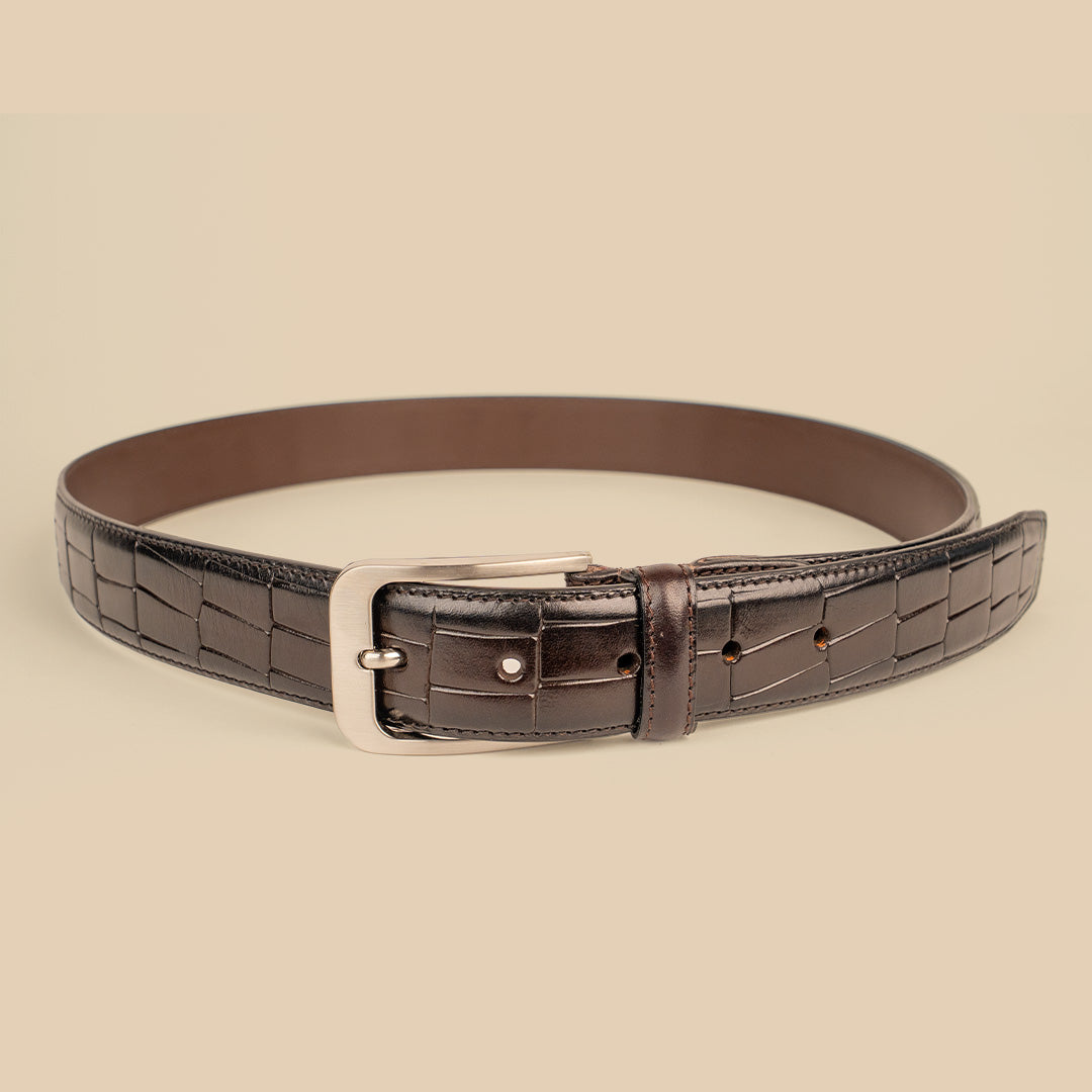 The Brown Croco Belt