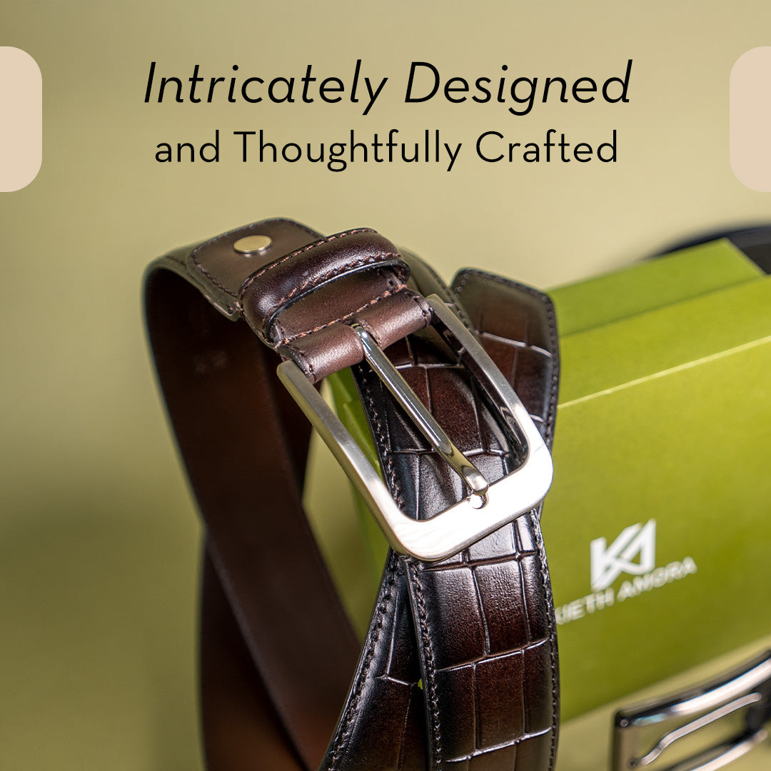 The Brown Croco Belt
