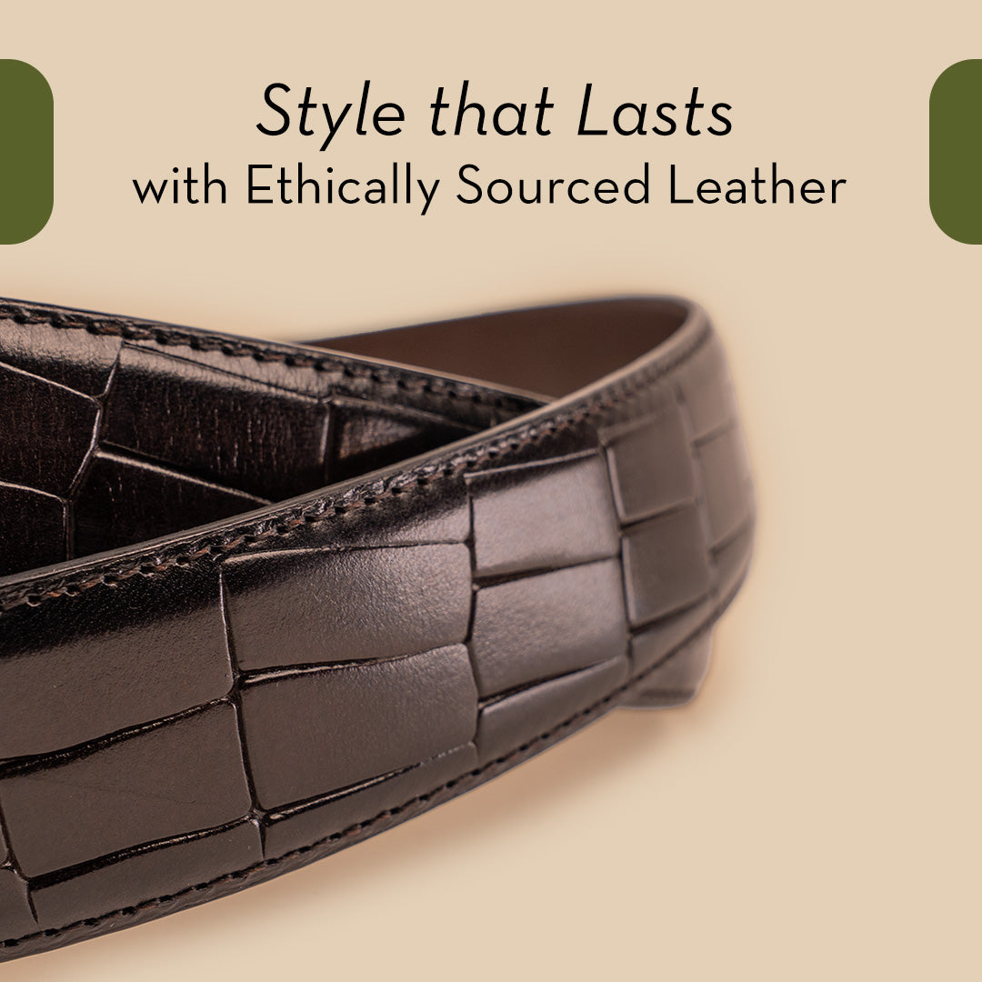 The Brown Croco Belt