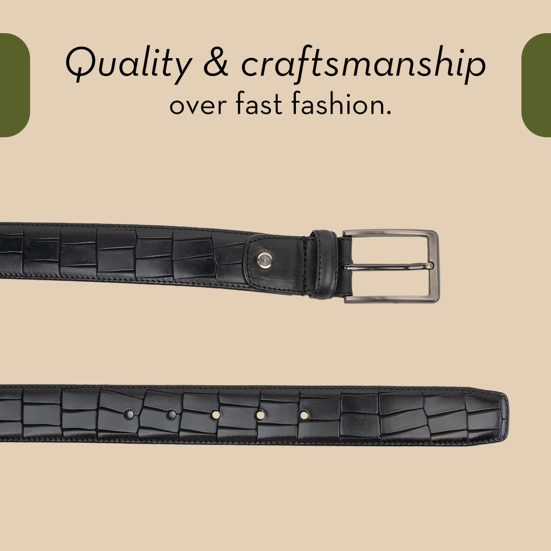 The Black Croco Belt