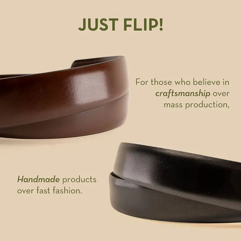 Savora reversible belt strap flipping from brown to black