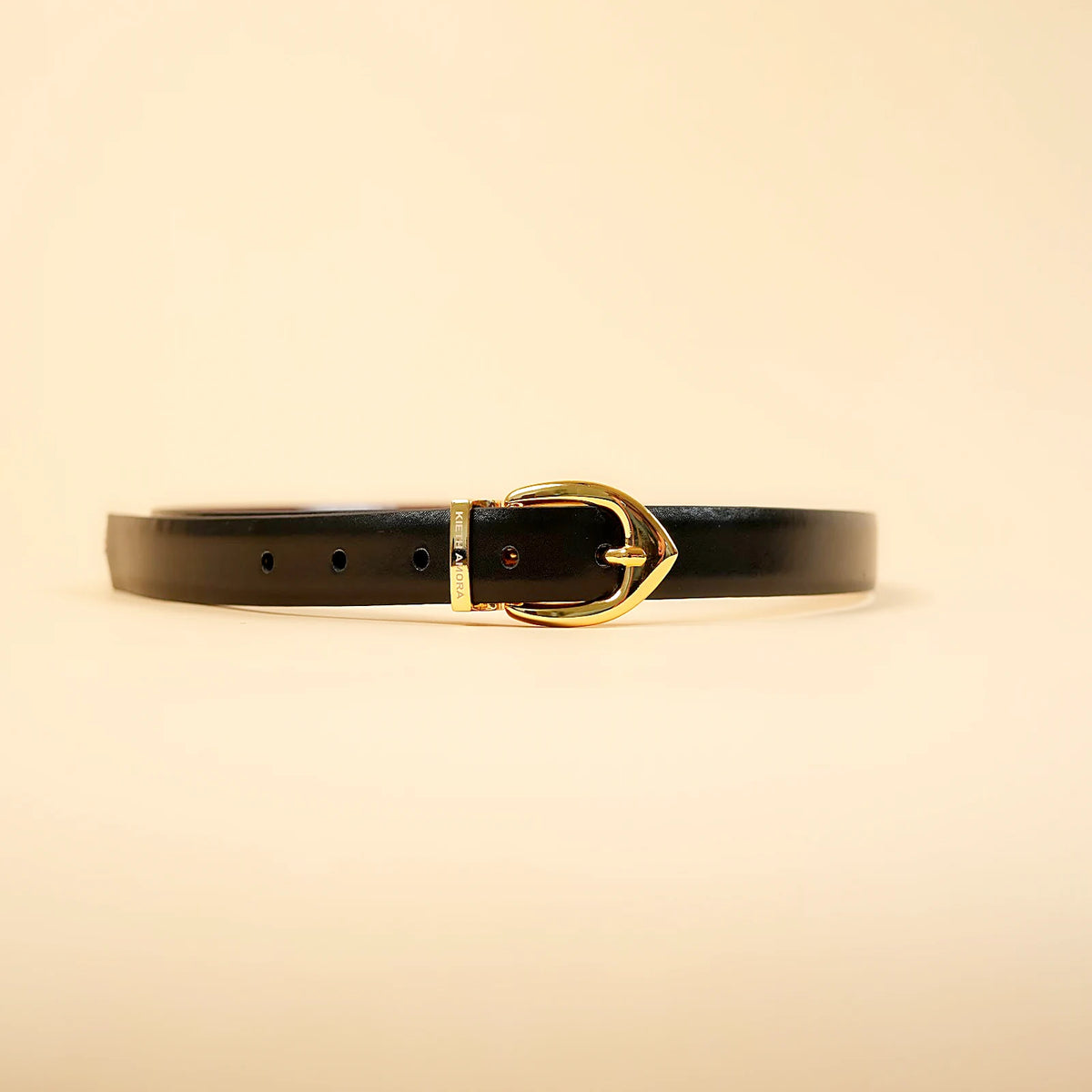 Kieth Amora The Blaire Belt women's leather belt - Black / Tan Reversible - angle