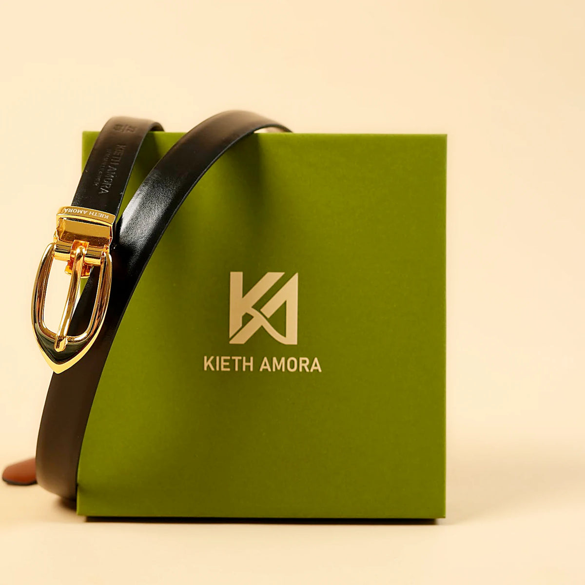 Kieth Amora The Blaire Belt women's leather belt - Black / Tan Reversible - styled