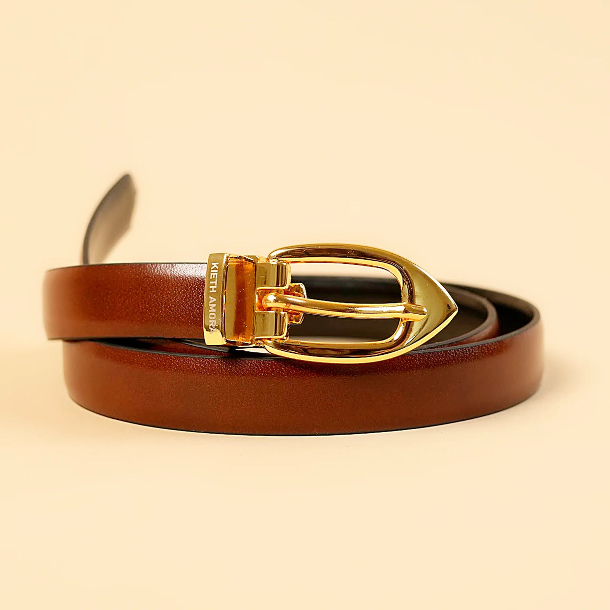 Kieth Amora The Blaire Belt women's leather belt - Black / Tan Reversible - view