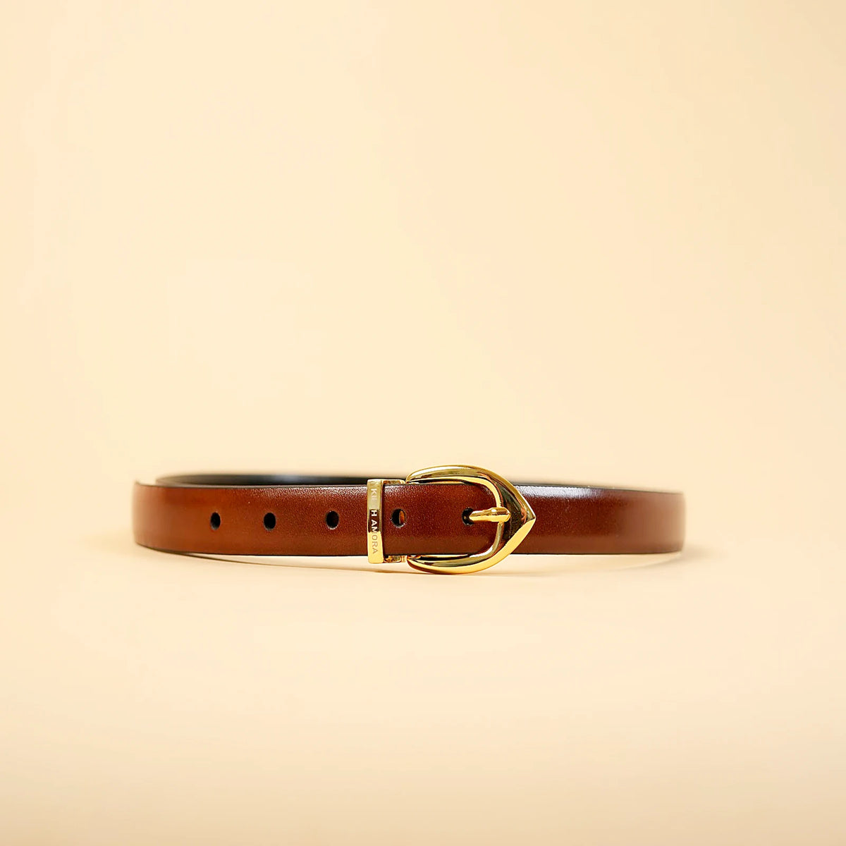 Kieth Amora The Blaire Belt women's leather belt - Black / Tan Reversible - angle