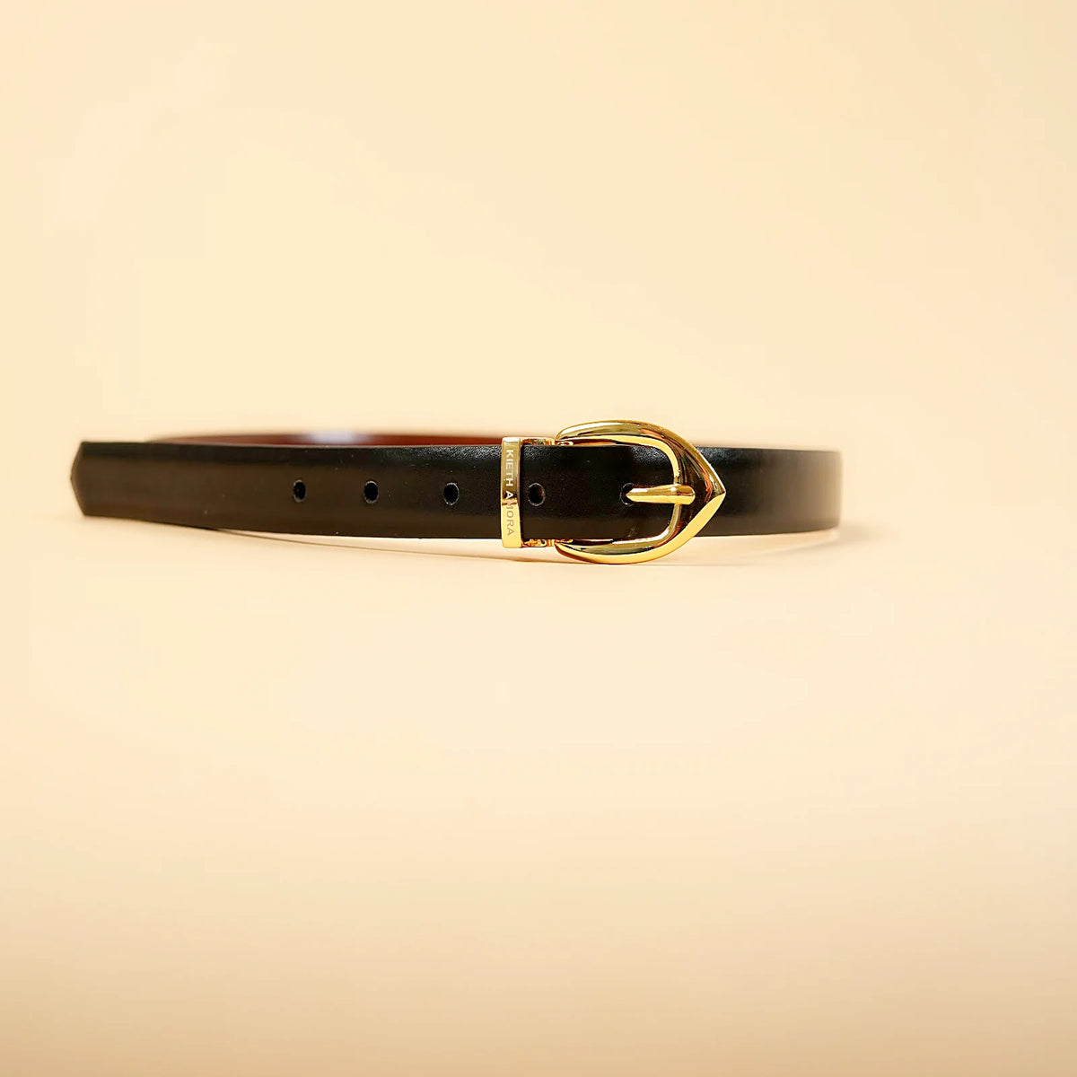 Kieth Amora The Crocelle Belt women's leather belt - Black - up
