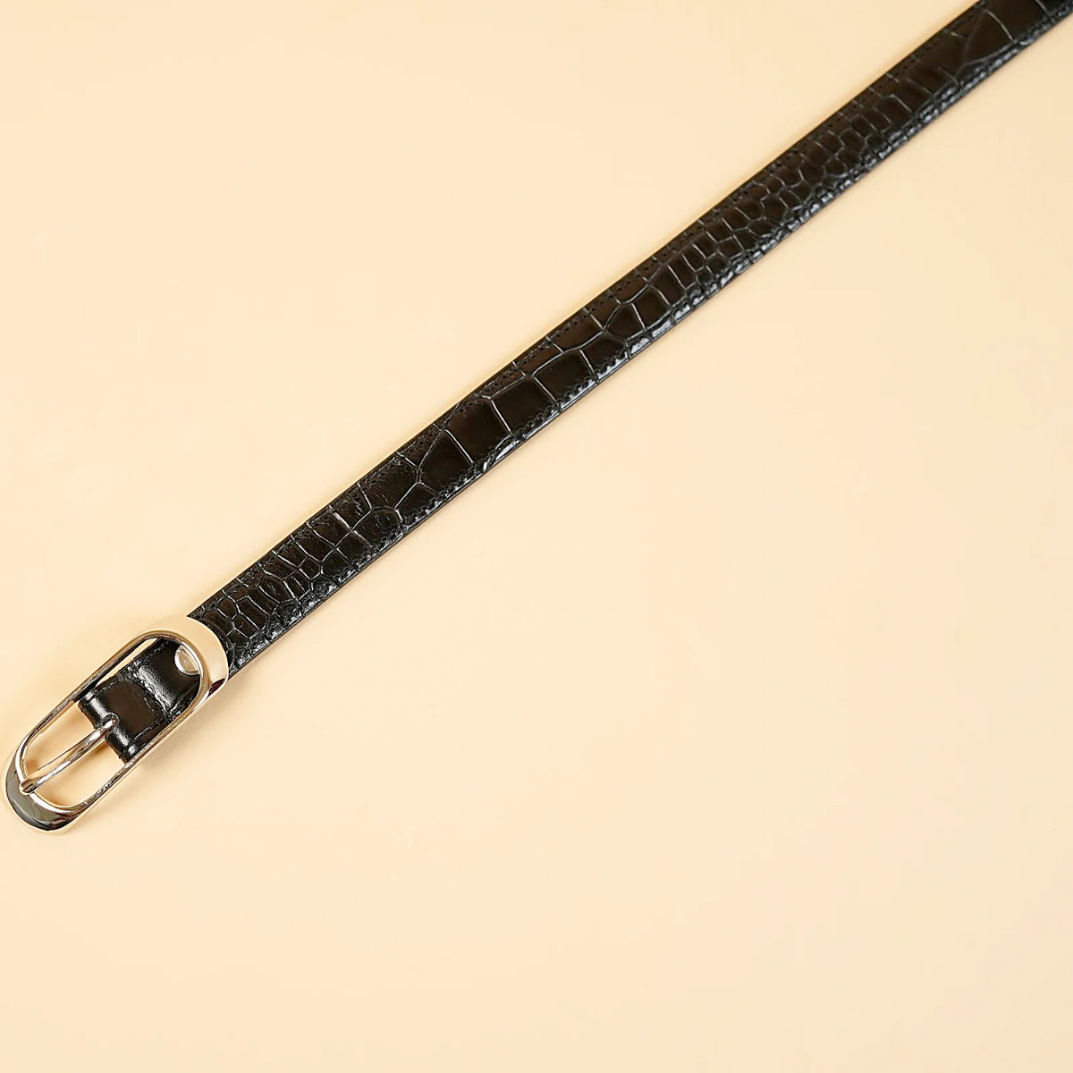 Kieth Amora The Crocelle Belt women's leather belt - Black - detail
