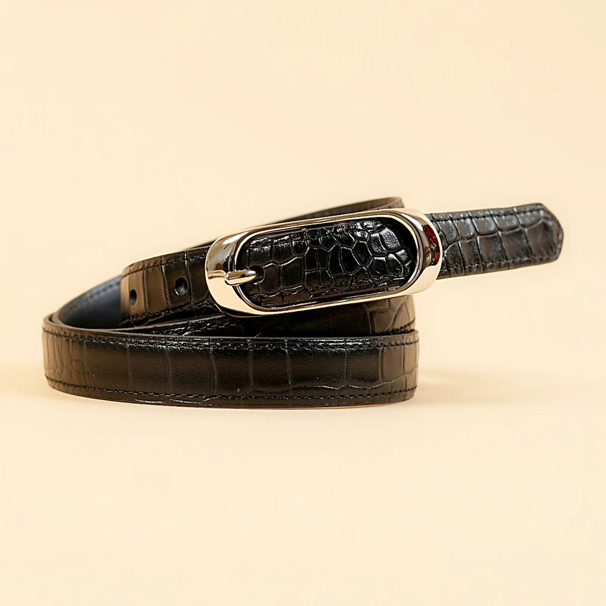 Kieth Amora The Crocelle Belt women's leather belt - Black - view