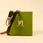 Kieth Amora The Crocelle Belt women's leather belt - Black - packaging