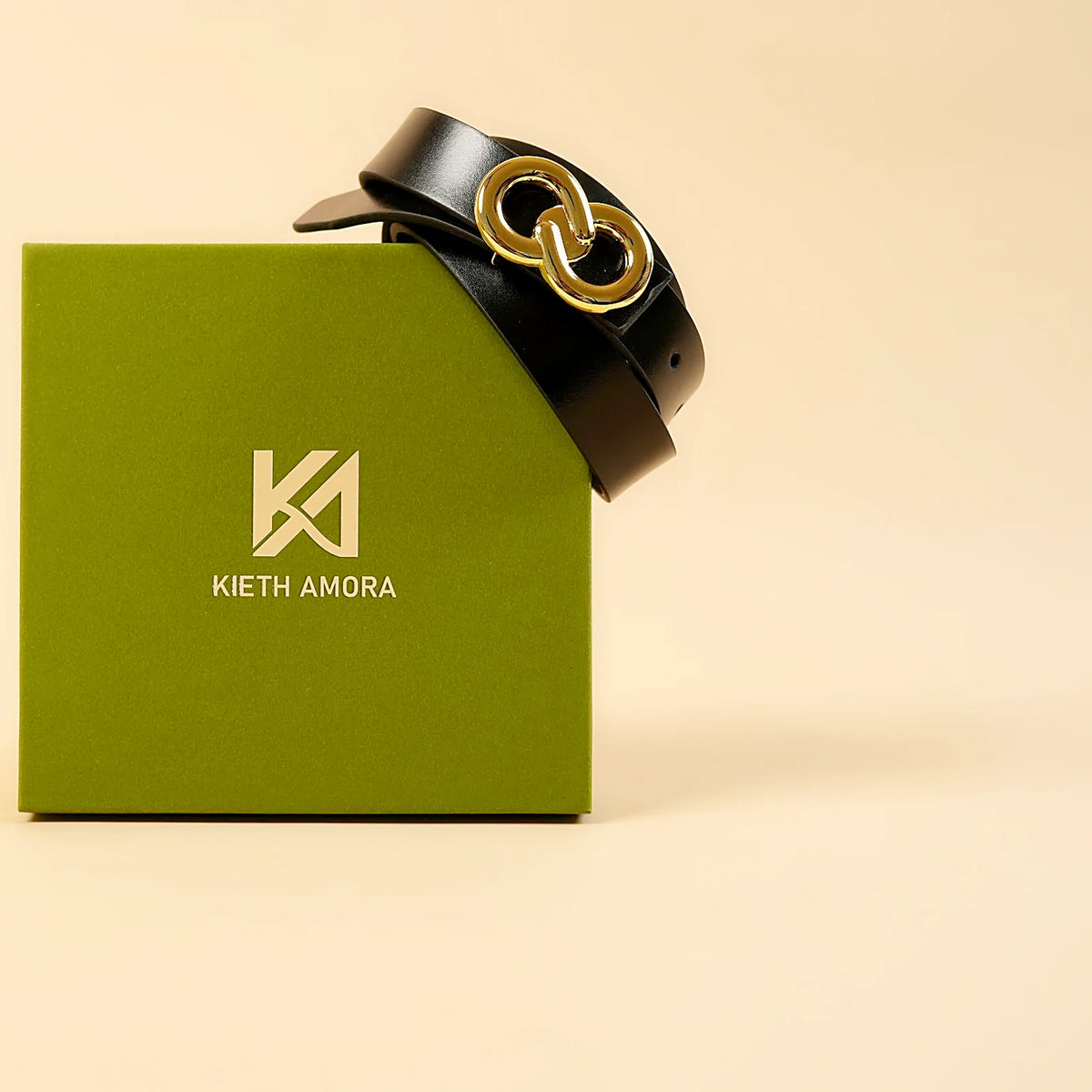 Kieth Amora The Evermore Belt women's leather belt - Black - packaging