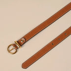 Georgia belt strap with contrast stitching and gold buckle