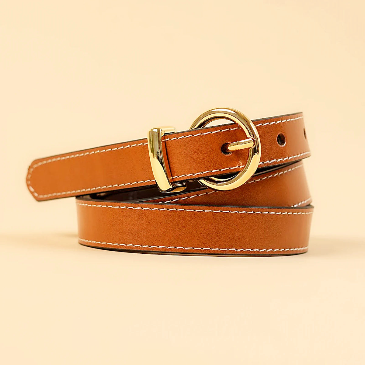 Kieth Amora The Georgia Belt women's leather belt - Tan - view