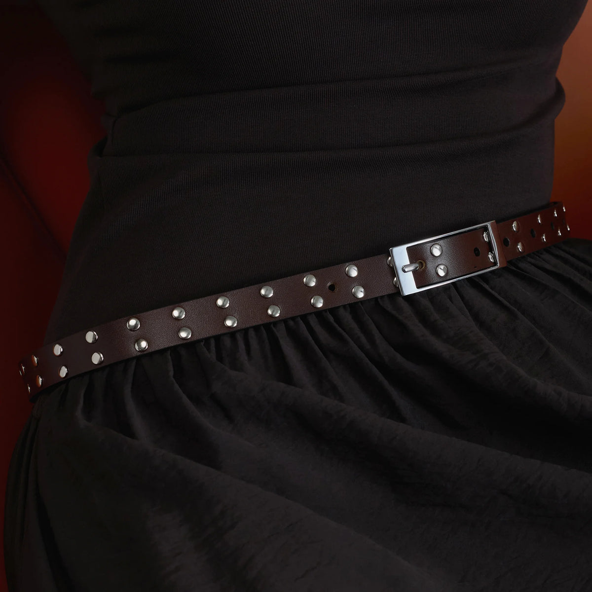 Kieth Amora The Roxanne Belt women's leather belt - worn by model