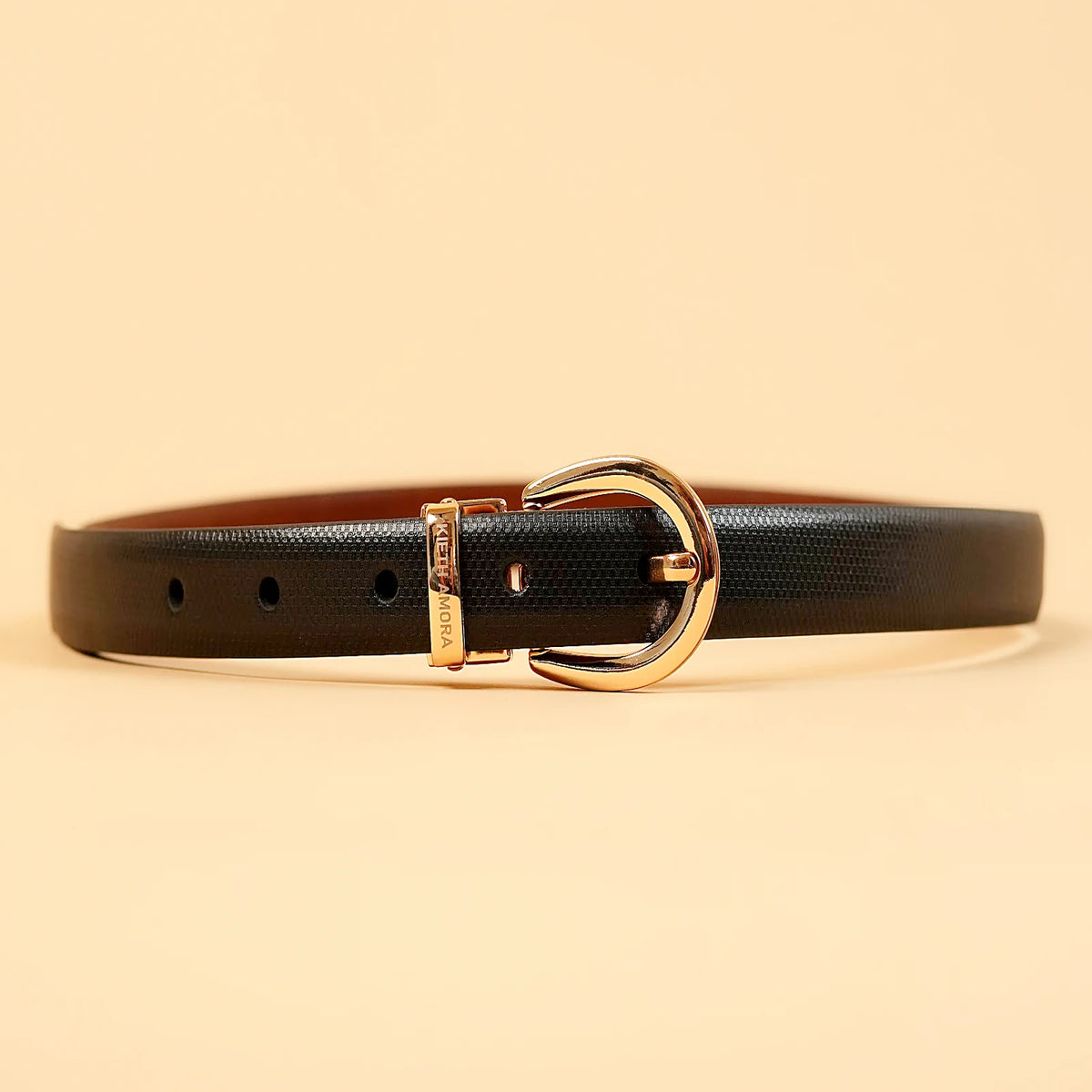 Kieth Amora The Sally Belt women's leather belt - Black / Tan Reversible - hero