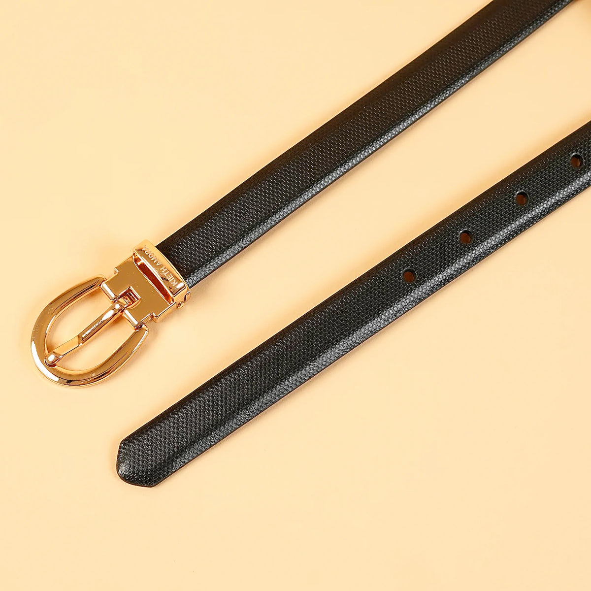Kieth Amora The Sally Belt women's leather belt - Black / Tan Reversible - detail