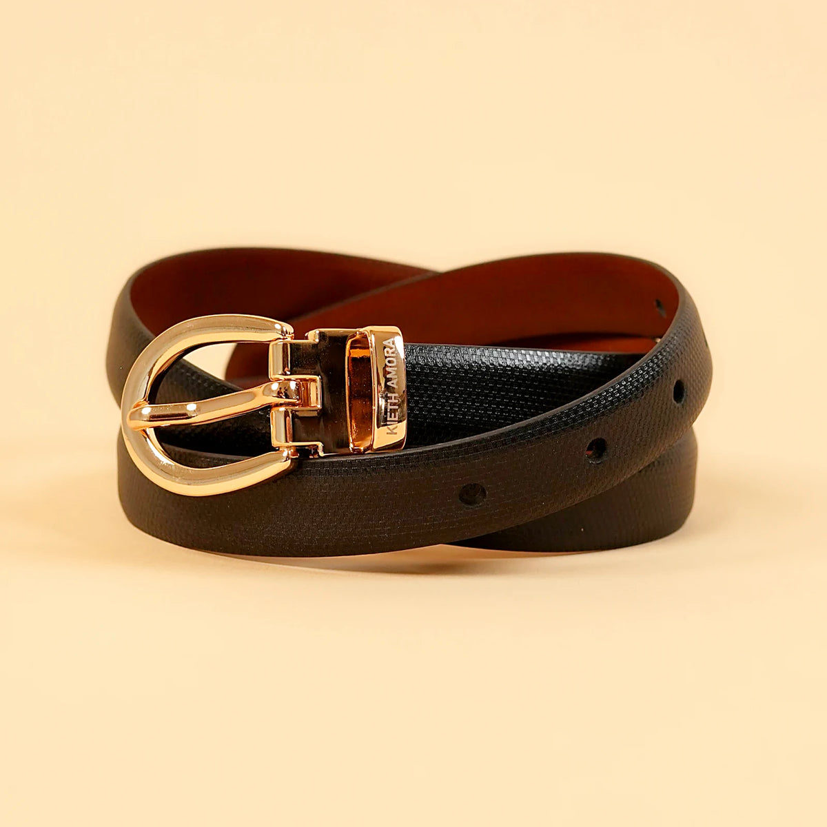 Kieth Amora The Sally Belt women's leather belt - Black / Tan Reversible - view