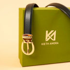 Kieth Amora The Sally Belt women's leather belt - Black / Tan Reversible - packaging
