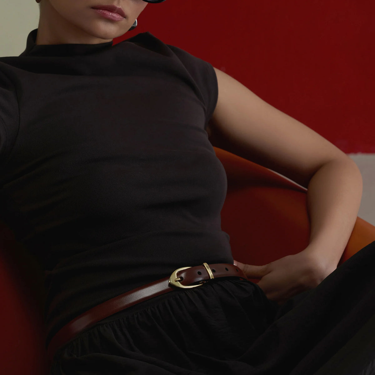 Kieth Amora The Sally Belt women's leather belt - worn by model