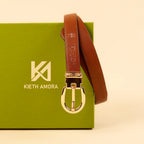Kieth Amora The Sally Belt women's leather belt - Tan / Black Reversible - packaging