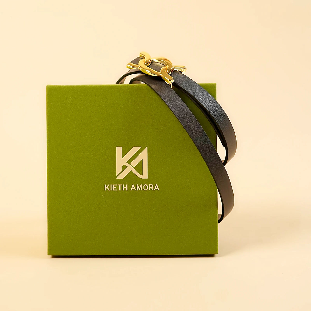 Kieth Amora The Scarlett Belt women's leather belt - Black - packaging