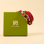 Kieth Amora The Scarlett Belt women's leather belt - Red - styled