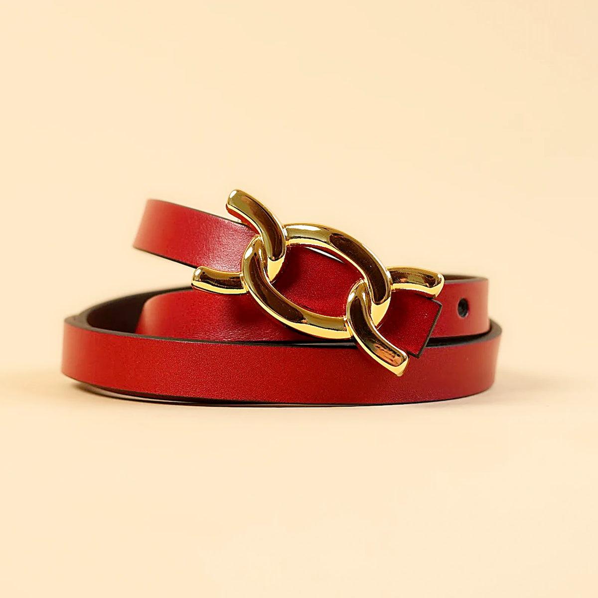 Kieth Amora The Scarlett Belt women's leather belt - Red - packaging